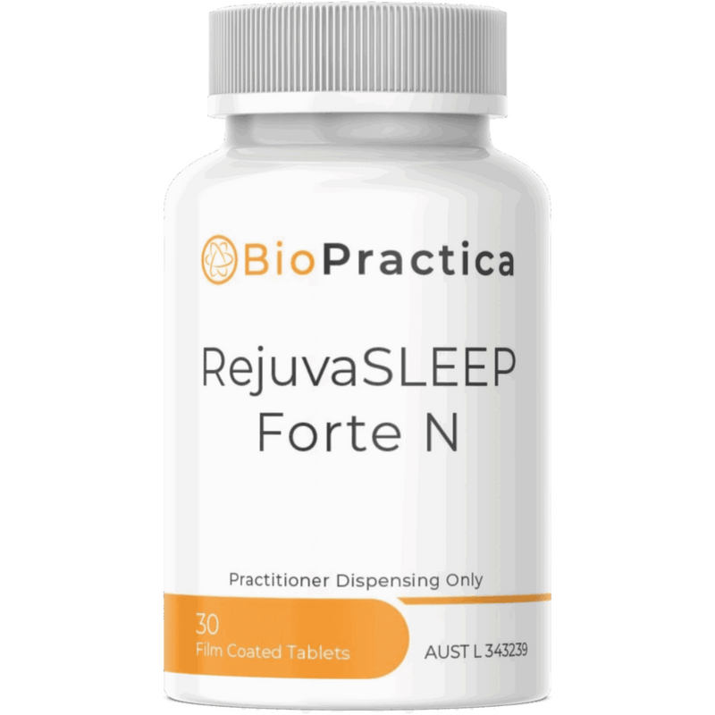 A Supplement container with the name RejuvaSleep Forte N by BioPractica.