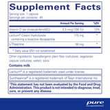 Text describing the ingredients: Vitaman D, Lactium Casein Hydrolysate, L-Theanine.