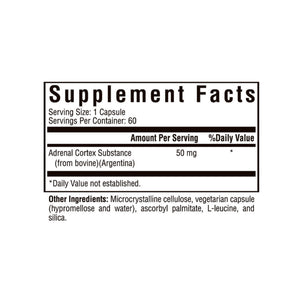 Ingredients including Adrenal Cortex Substance, Bovin, Argentina.