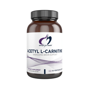 A Supplement container with the name Acetyl L-Carnitine by Designs for Health.