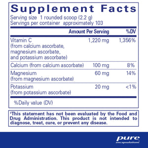 Ingredients: Vitamin C, Calcium, Magnesium, Potassium.