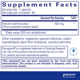 Ingredients: French maritime pine (pinus pinaster) extract (bark) 100mg