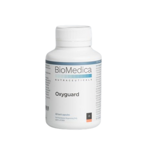 A Supplement container with the name Oxyguard by BioMedica