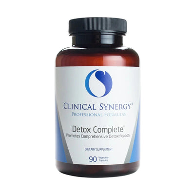 dietary supplement bottle with the title Detox Complete by Clinical Synergy Professional Formulas, 90 capsules 