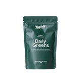 A Supplement container with the name  Daily Greens by Mitchell's Nutrition.