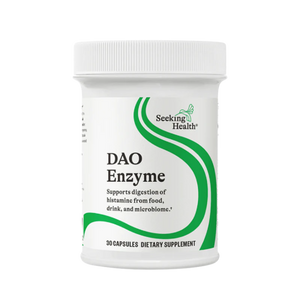 A Supplement container with the name DAO Enzyme (30 caps) by seeking Health