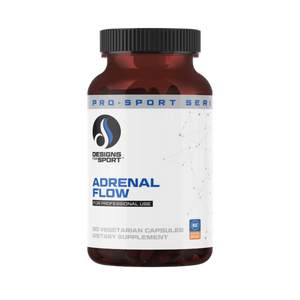 A Supplement container with the name Adrenal Flow by Designs for Health.