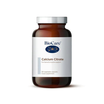 A Supplement container with the name Calcium Citrate by BioCare.