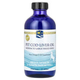 A Supplement container with the name Pet Cod Liver Oil by Nordic Naturals.