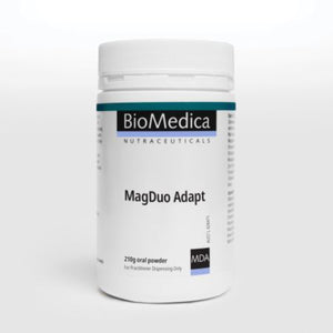 A Supplement container with the name MagDuo Adapt (210 grams) by BioMedica