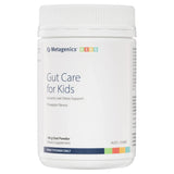 A Supplement container with the name Gut Care for Kids by Metagenics.