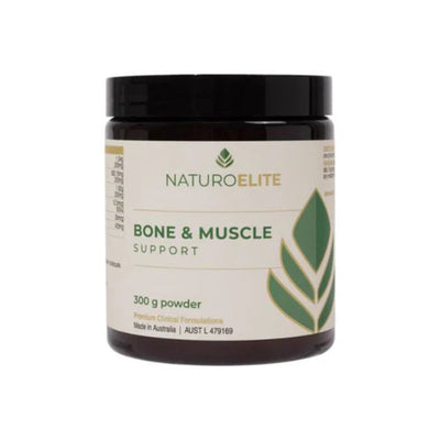 A Supplement container with the name Bone & Muscle Support (300g) by Naturoelite.