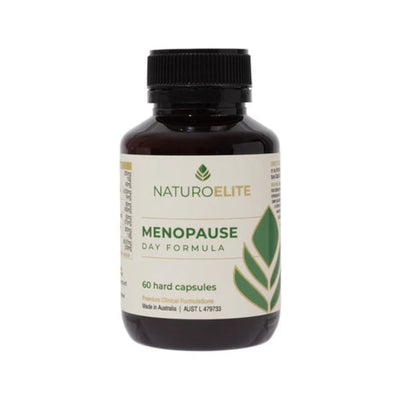 A Supplement container with the name Menopause Day Formula by NaturoElite.