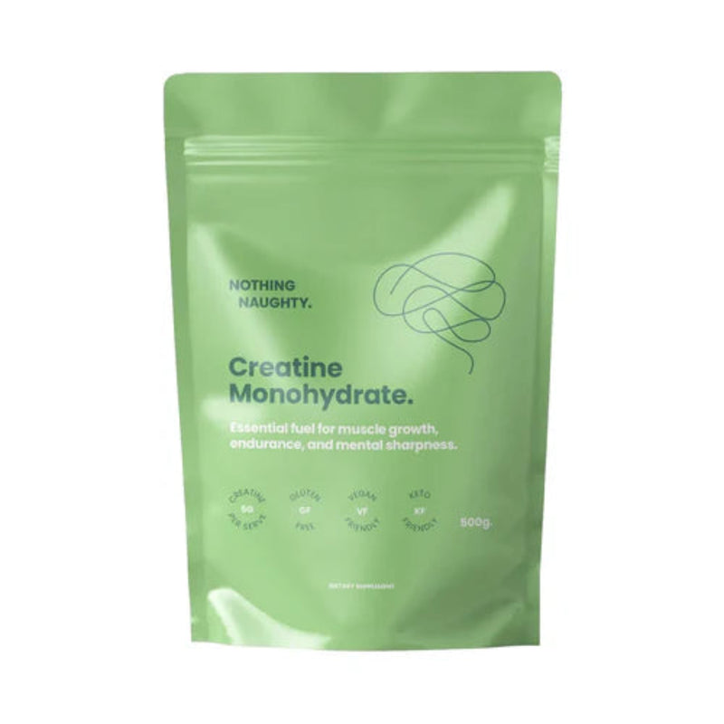 A Supplement pouch with the name Creatine Monohydrate by Nothing Naughty,