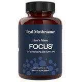 A Supplement container with the name Lion's Mane Focus by Real Mushroom