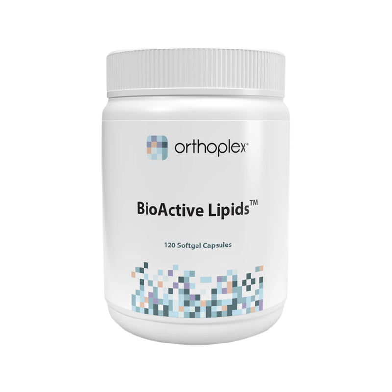 A Supplement container with the name BioActive Lipids by Orthoplex White