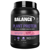 A Supplement container with the name Plant Protein (1kg Berry flavour) by Balance
