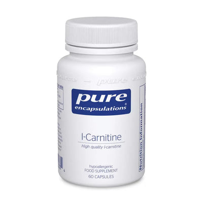 A Supplement container with the name L-Carnitine by Pure Encapsulations.
