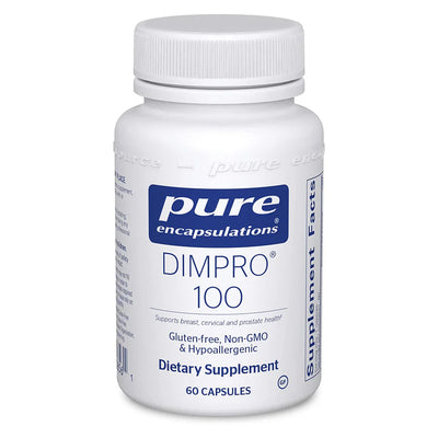 A Supplement container with the name DIM PRO 100 by Pure Encapsulations.