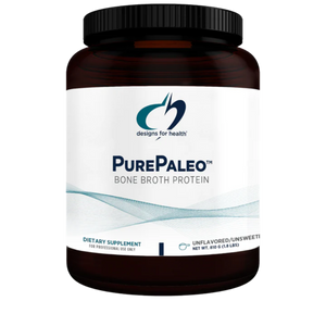 A Supplement container with the name PurePaleo Bone Broth Protein (Unflavored) by Designs for Health.