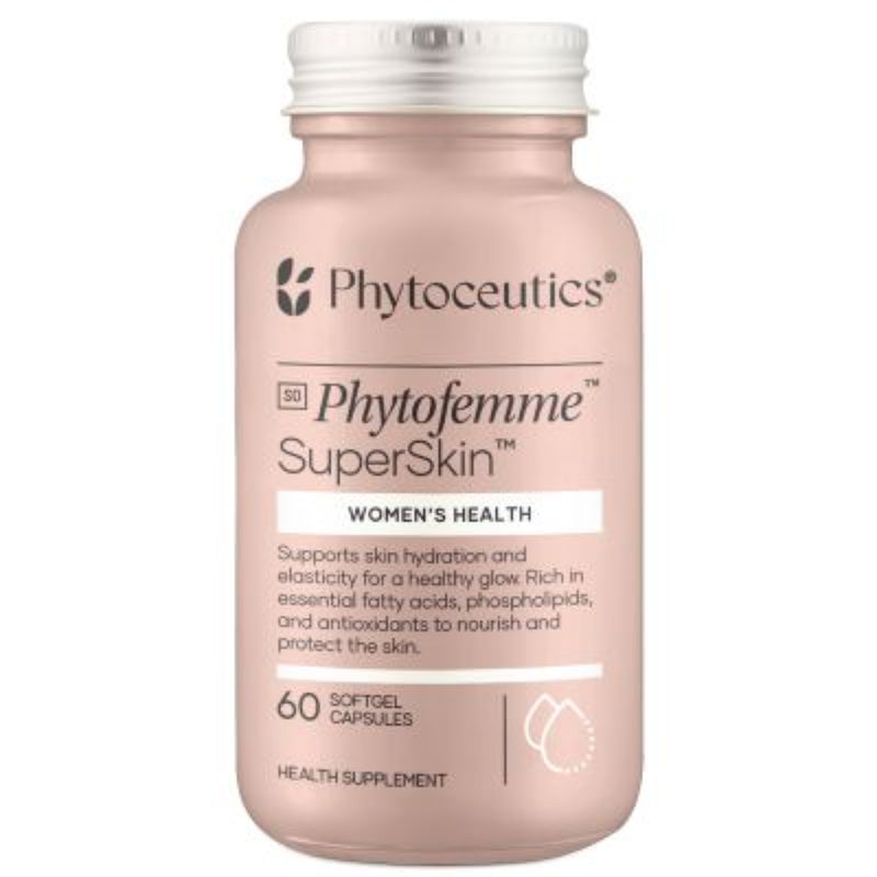 A Supplement container with the name Superskin by Phytoceutics.