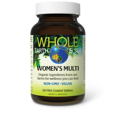 A Supplement container with the name Women's Multi by Whole Earth & Sea.