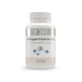 Image of a white supplement bottle that says rn labs sublingual hydroxy b12 hydroxocobalamin 1,000 micrograms 120 lozenges 