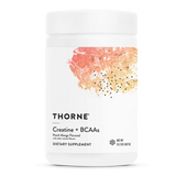 A Supplement container with the name Creatine + BCAAs by Thorne.