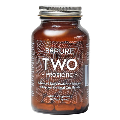 An image of a supplement with the name BePure Two Probiotic