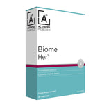 Front of a box of probiotics called Biome Her