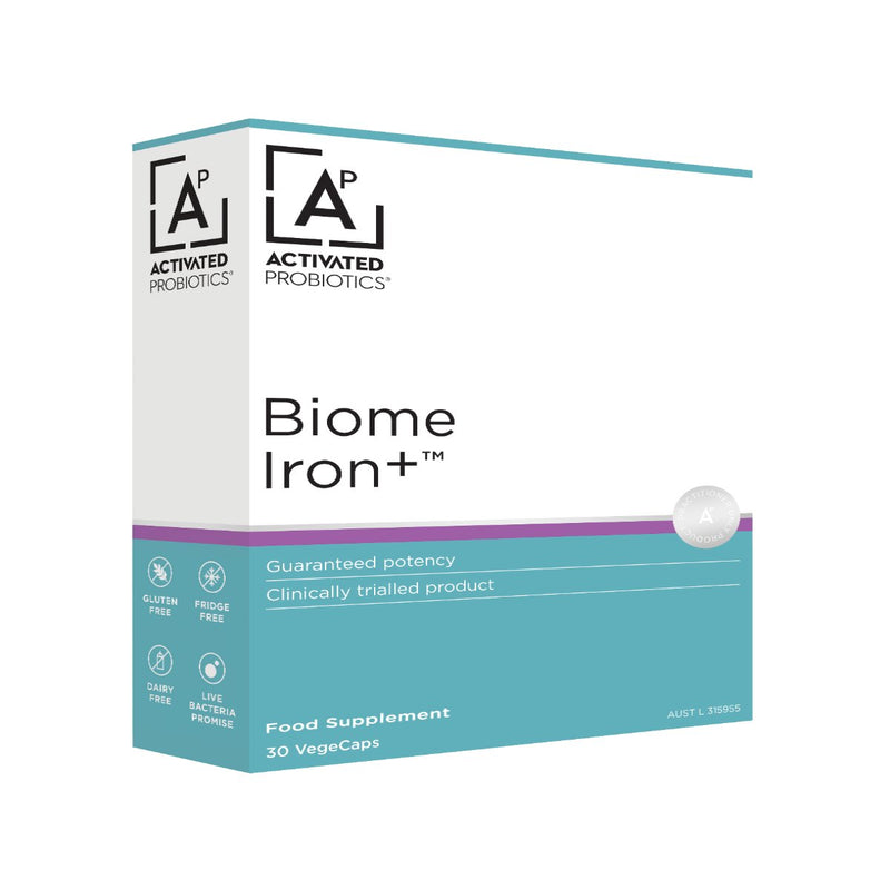 A box of probiotics called Biome Iron+