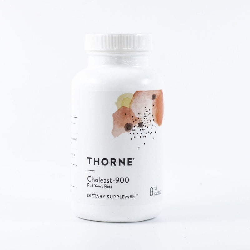 A supplement container with the name  Choleast-900 by Thorne.