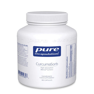 A Supplement container with the name CurcumaSorb by Pure Encapsulations.